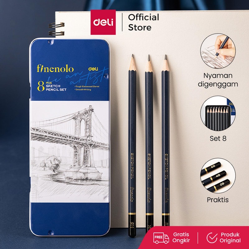 Deli 8 Pcs Sketch Pencil Set 5