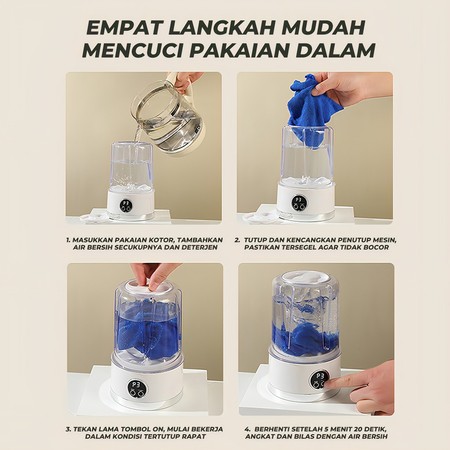  Heefn Mesin Cuci Mini Portabel Tanpa Kabel