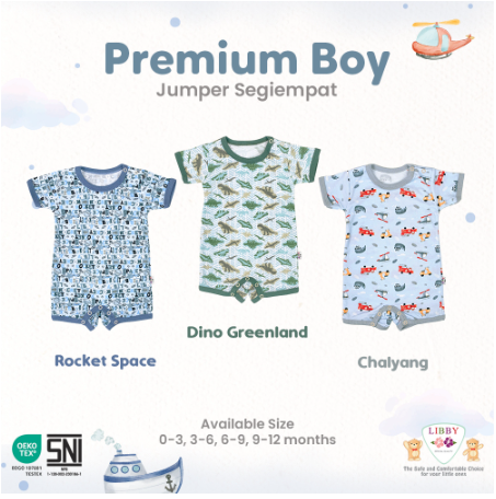  Libby Baby Premium Jumper Segiempat Motif Boy