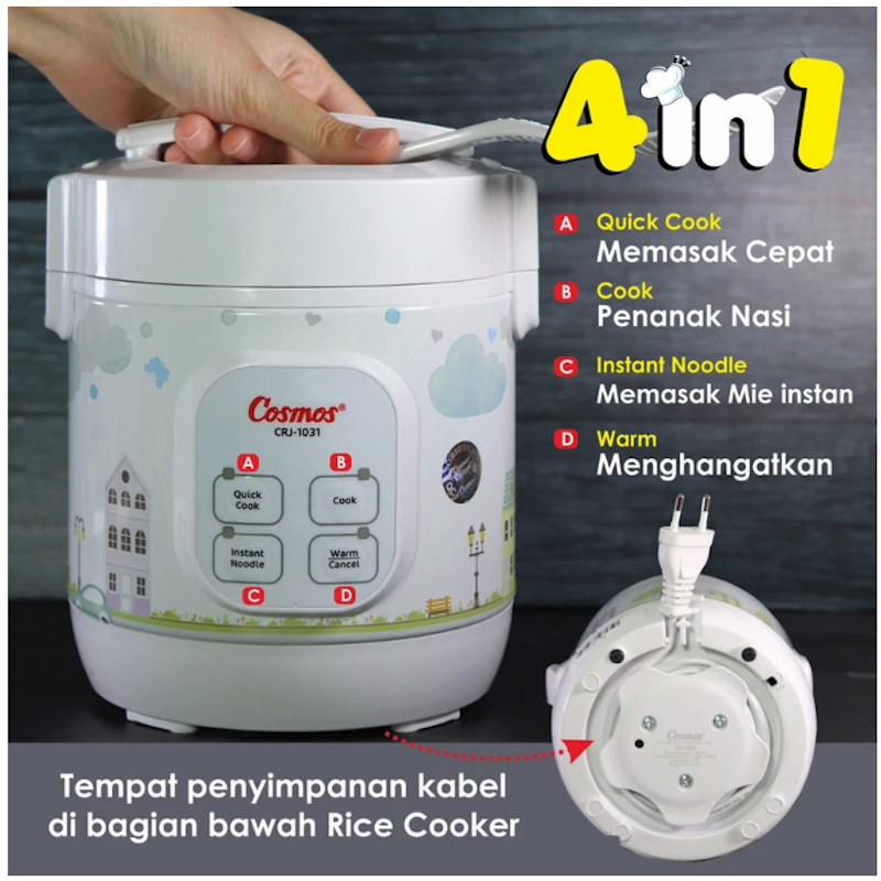 Cosmos Rice Cooker Mini Digital 4in1 0.3L 3