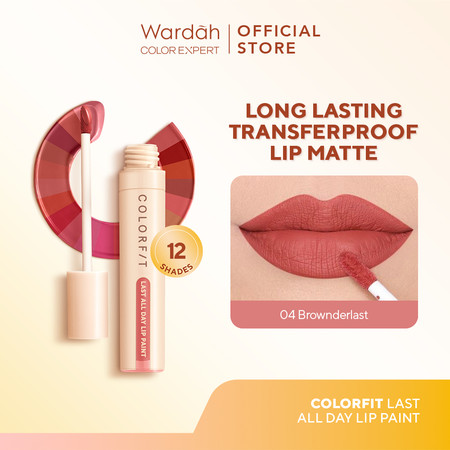 Wardah Colorfit Last All Day Lip Paint 04 Brownderlast 