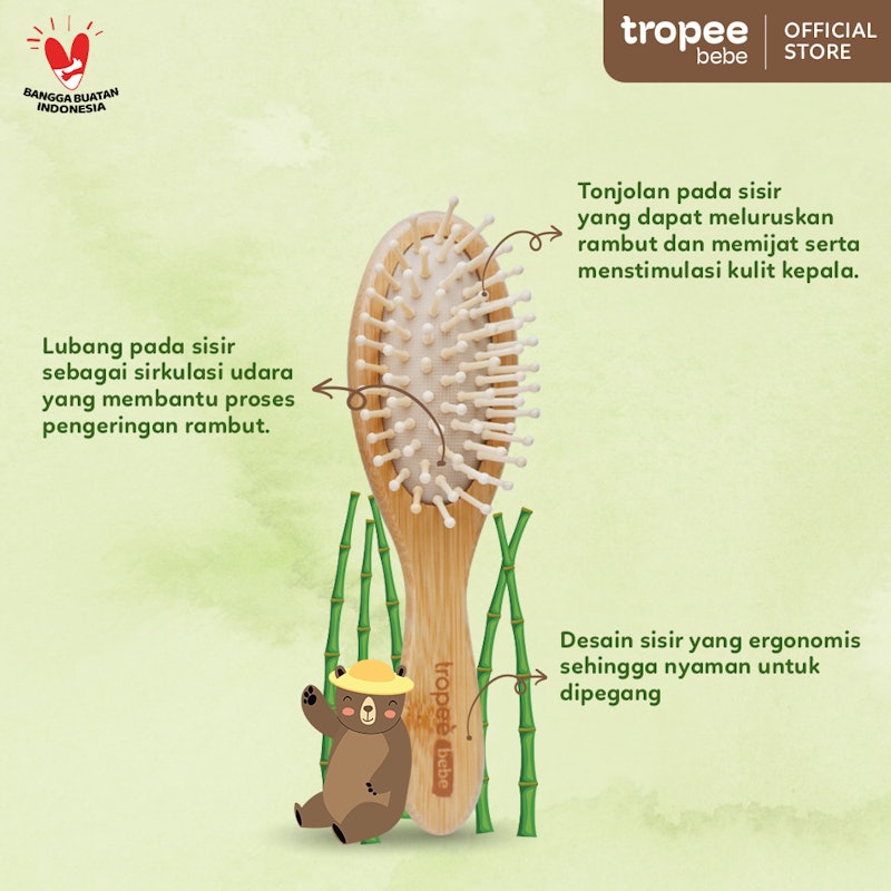 Tropee Bebe Premium Hairbrush & Comb Set 4