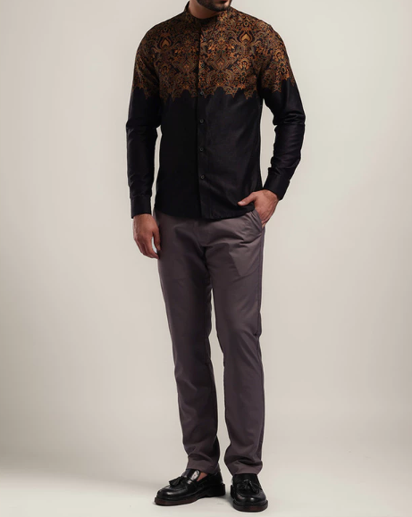 Mega Perintis MOC Kemeja Koko Slim Fit Vikrana Black