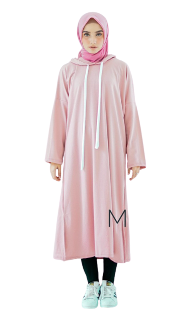 Vanesa Tunik Hoodie - Baby Pink
