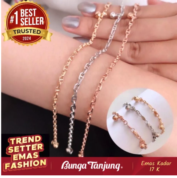 Sentosa Indika Bunga Tanjung Gold Gelang Herme Bell