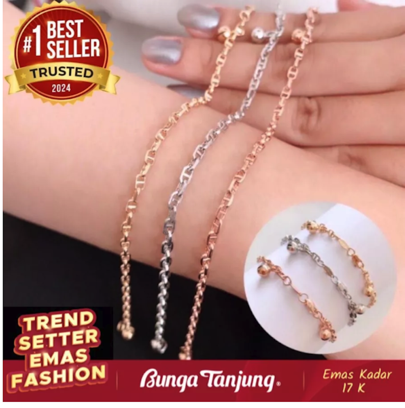 Bunga Tanjung Gold Gelang Herme Bell 2