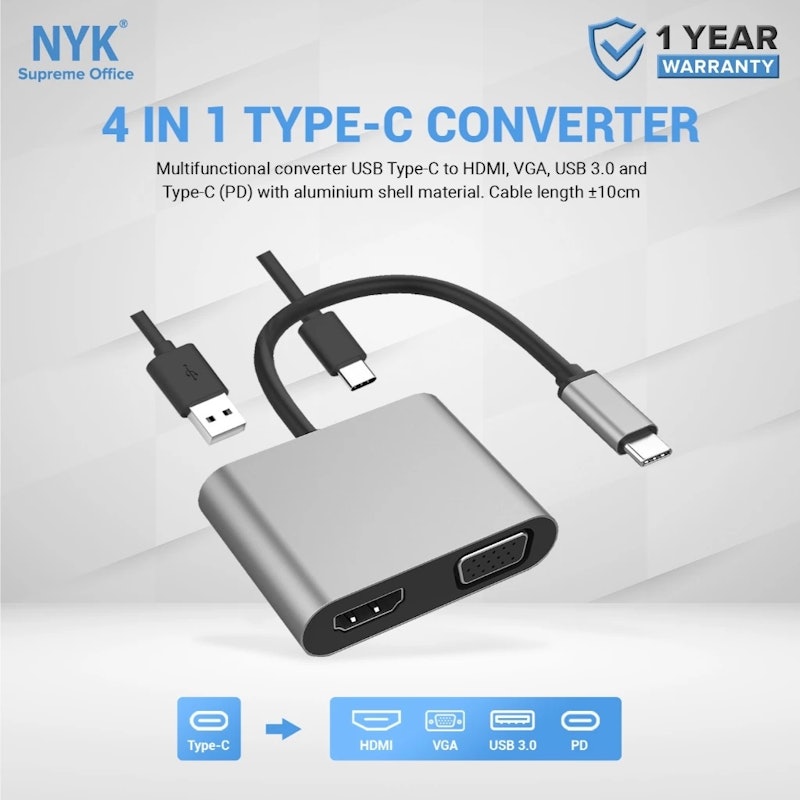 NYK Type-C Converter to 4-in-1 2