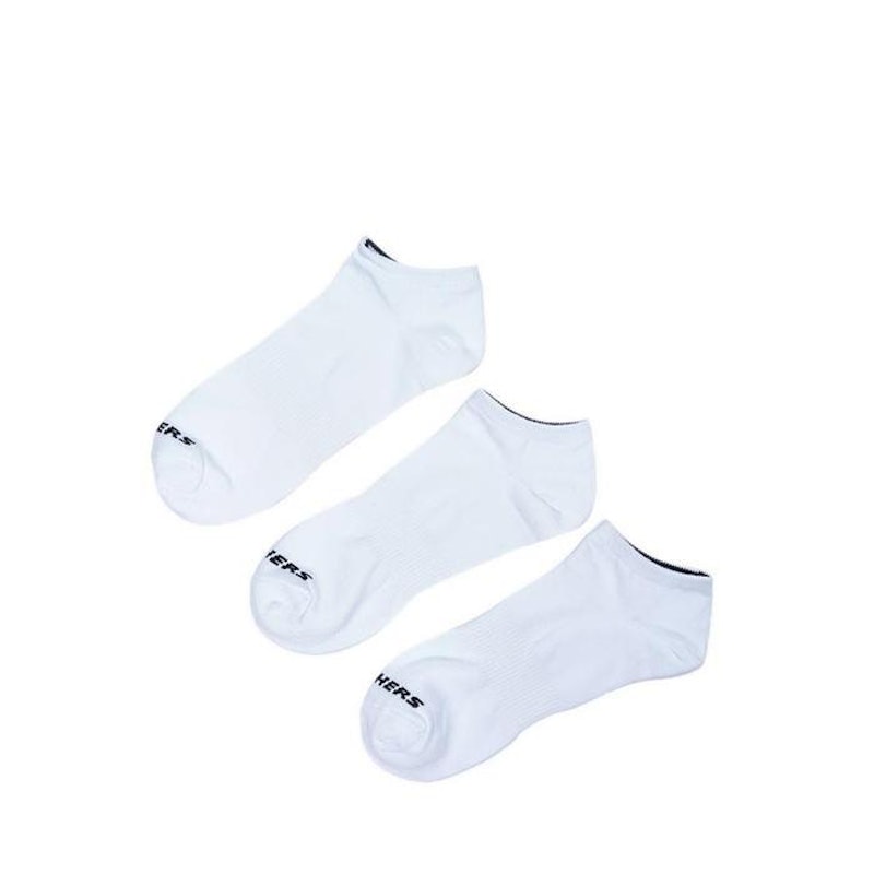 Skechers Uni 3Pk Non Terry No Show White Unisex's Socks 3