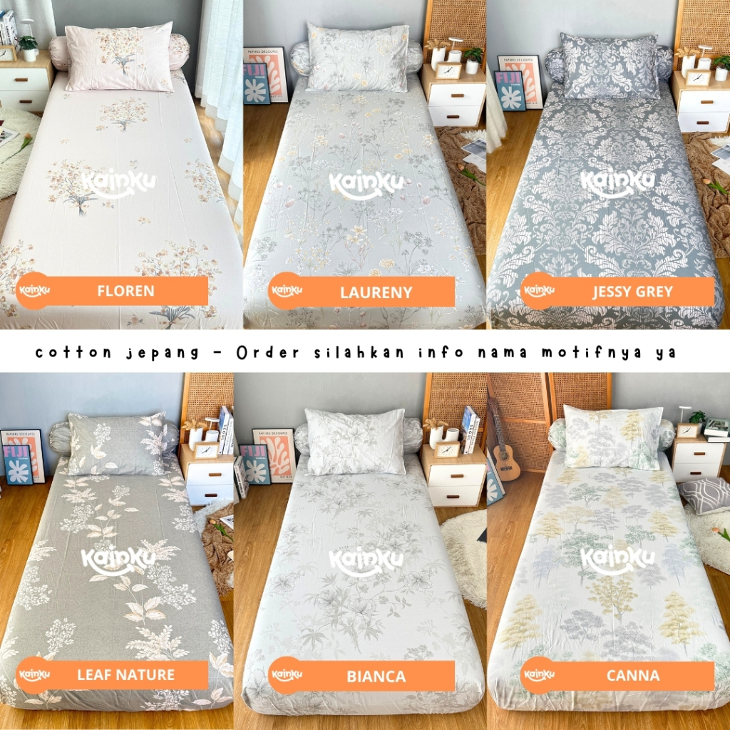  Kainku Katun Jepang Flower & Leaf 160x200