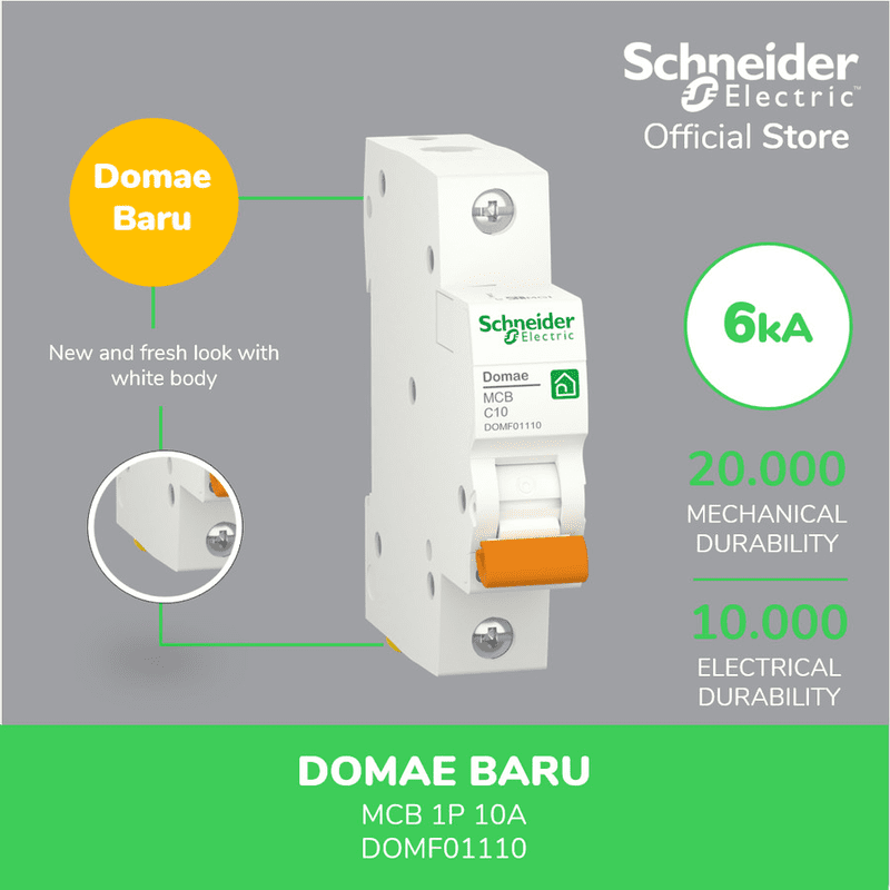 Schneider Electric MCB Domae 1P 10A 2