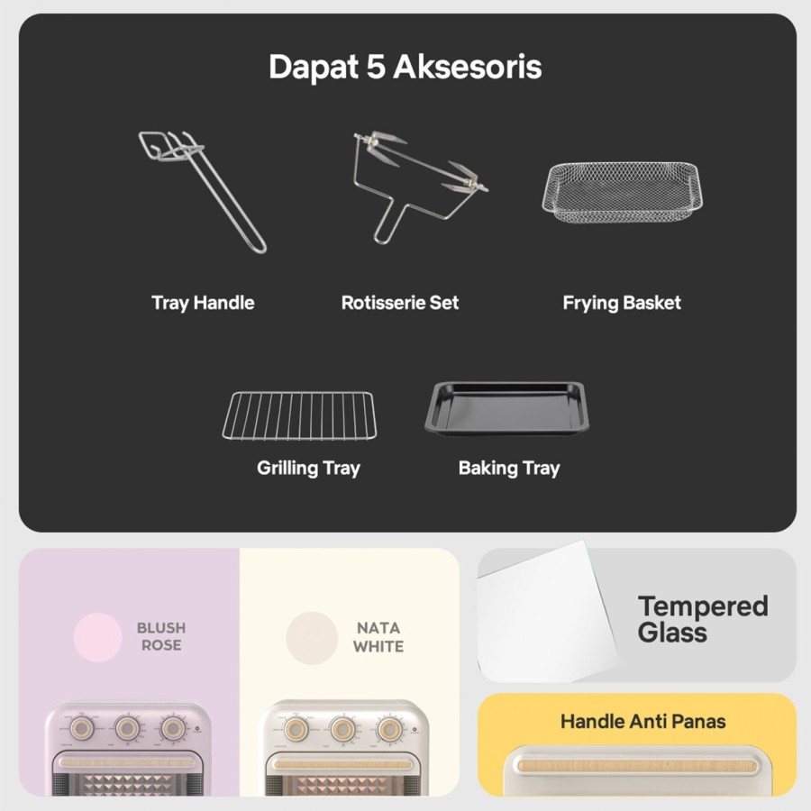 Octa Utama Oxone Retro Air Fryer & Oven OX-276