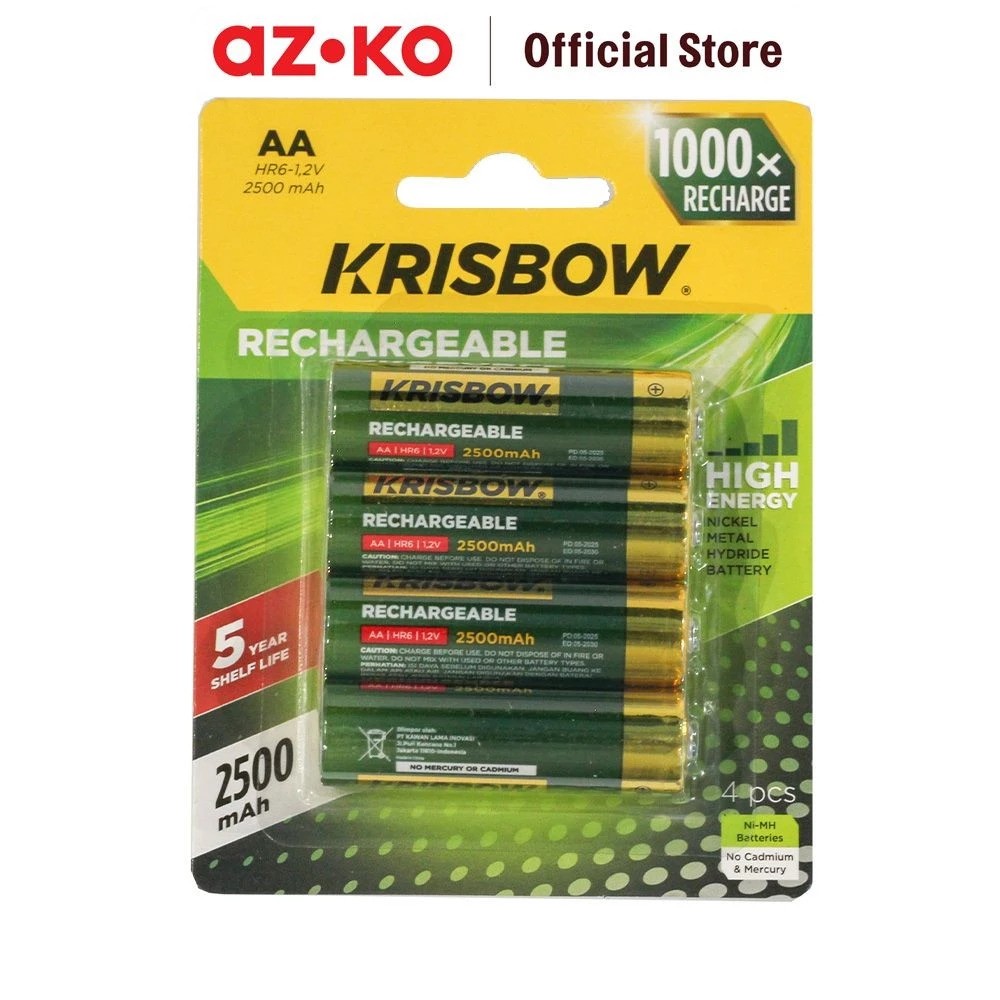 Krisbow® Baterai AA Rechargeable 2500 mAh