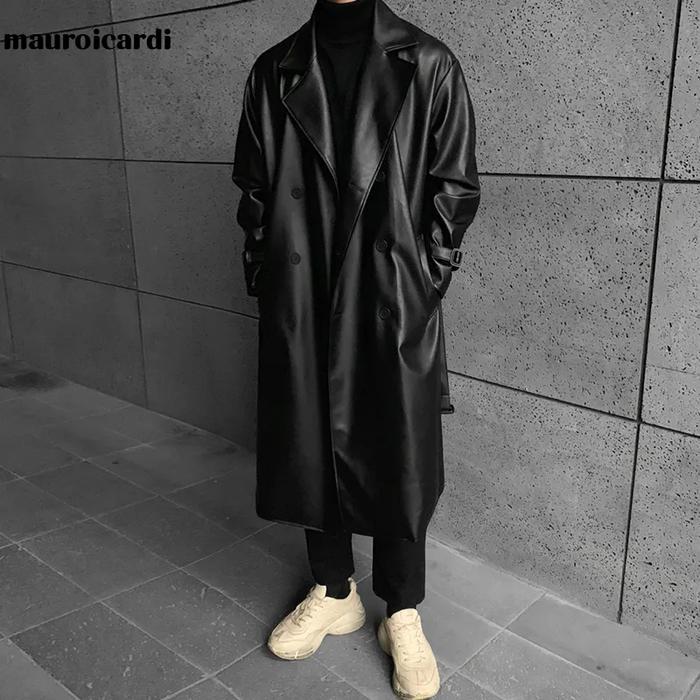 Khalifa Leather Long Coat Semi Kulit 3