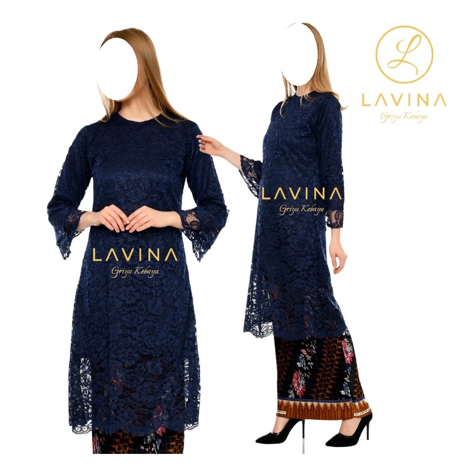 Lavina Outfit Lavina Tunik Brukat Set Rok Plisket Elegan