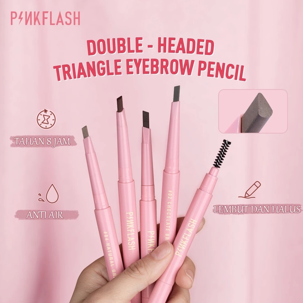 FCL Internasional Indonesia PINKFLASH OhMyEmoji Waterproof Automatic Eyebrow Pencil 01 Natural Brown PFE09