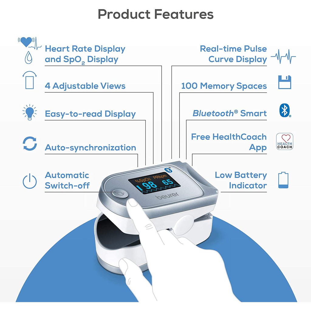 Beurer GmbH Beurer Pulse Oximeter with Bluetooth PO 60 