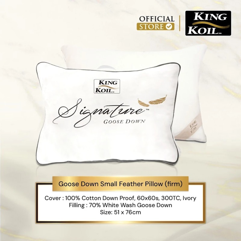 King Koil Signature Goose Down Small Feather Pillow 3
