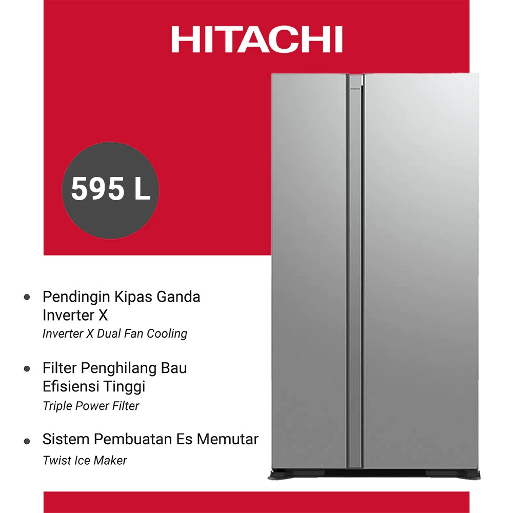 Hitachi Hitachi Kulkas Side By Side 525 Liter HRSN9552DXID
