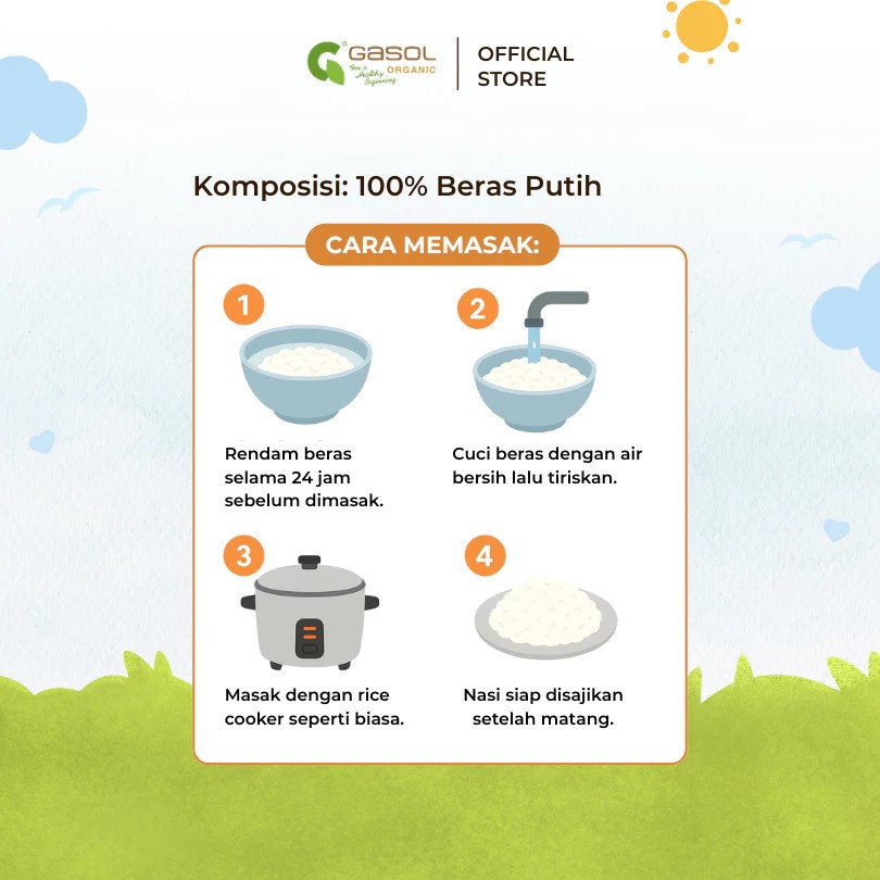 Gasol Organik Gasol Beras Putih Organik