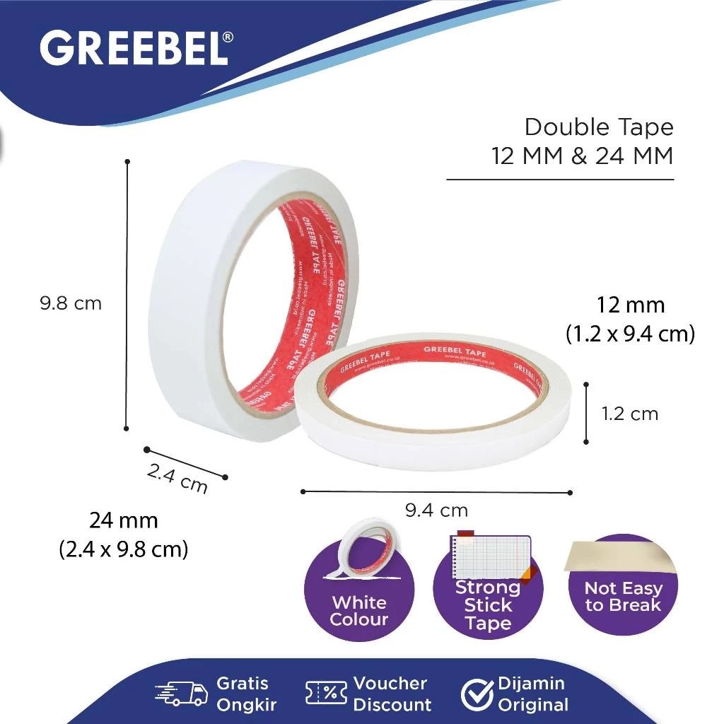 Suryamas Cipta Sentosa GREEBEL Opp Double Tape 12 mm