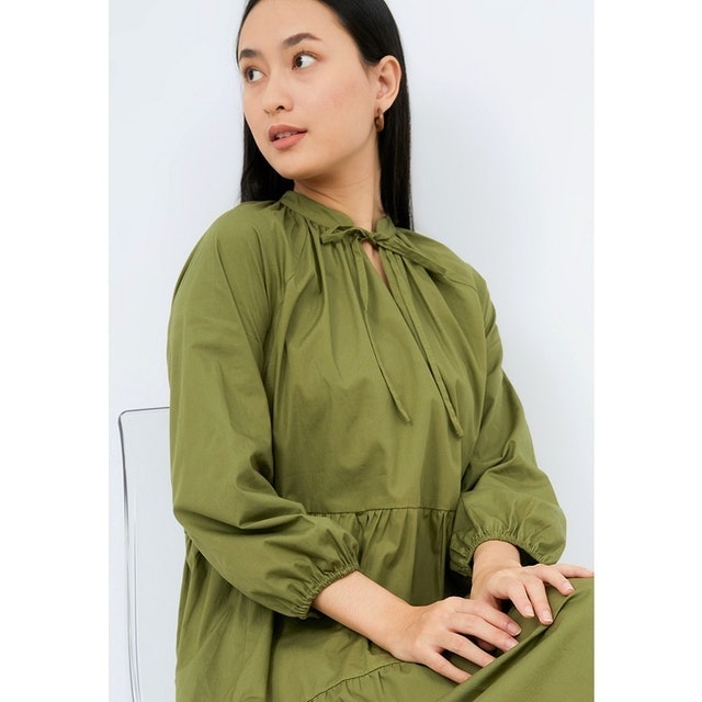 Delamibrands The Executive Babydoll Midi Dress