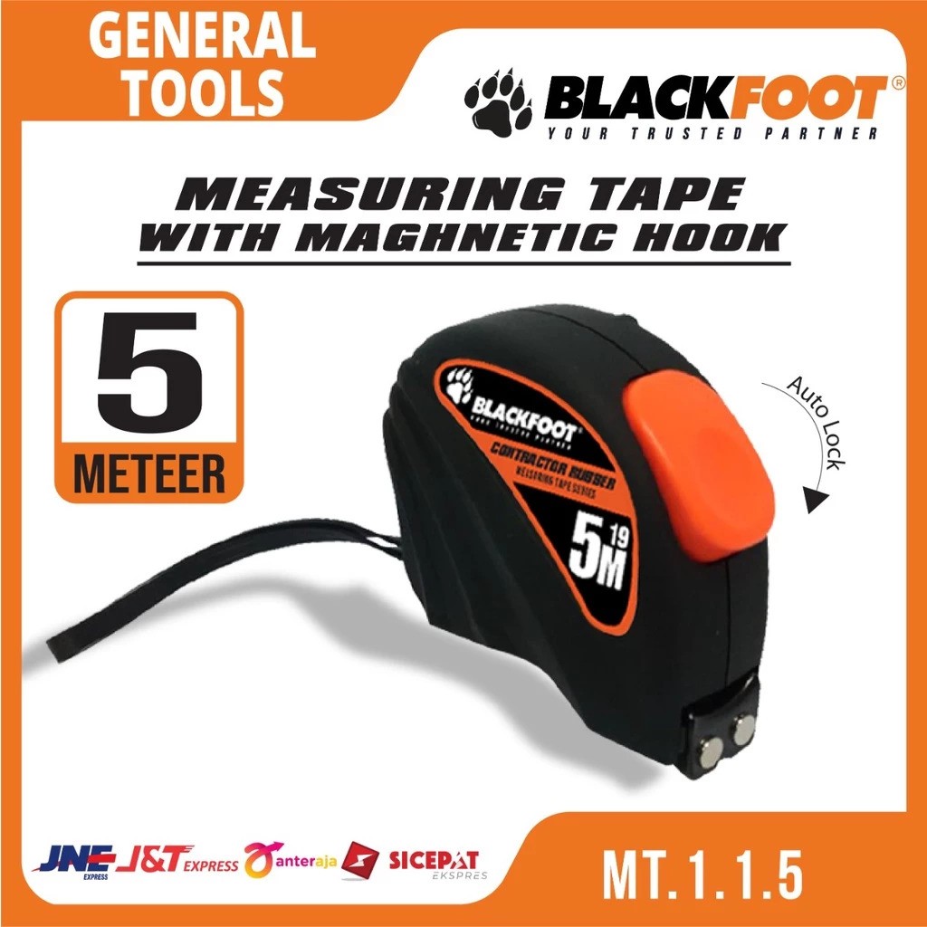  BLACKFOOT Measuring Tape With Magnetic Hook 5 Meter