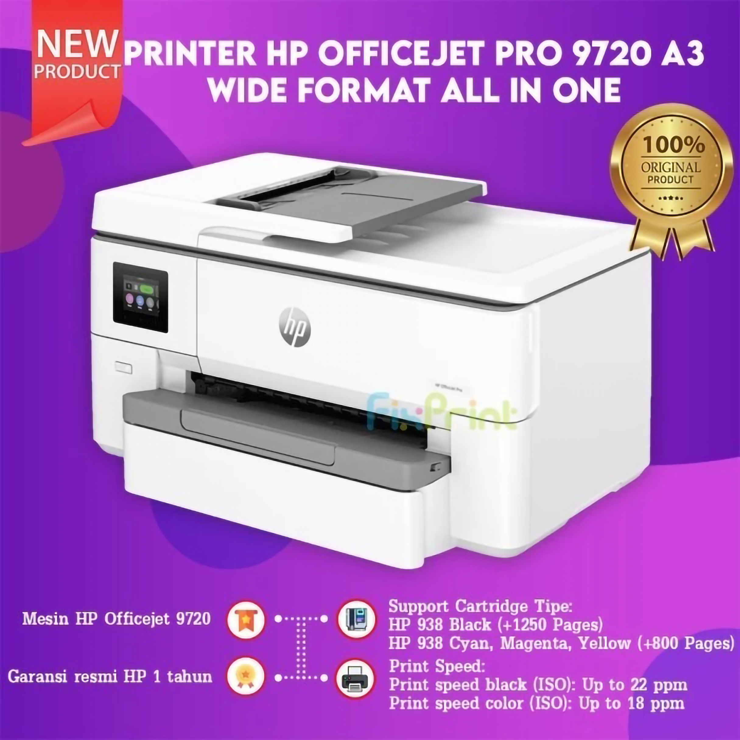 HP HP OfficeJet Pro Wide Format All-in-One Printer 9720
