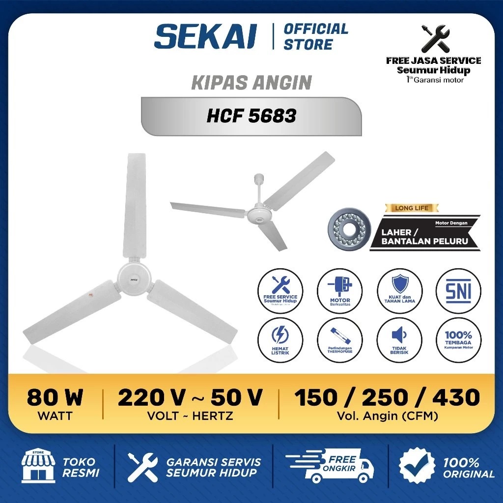 Tripacific Electrindo Sekai Kipas Angin Gantung HCF-5683