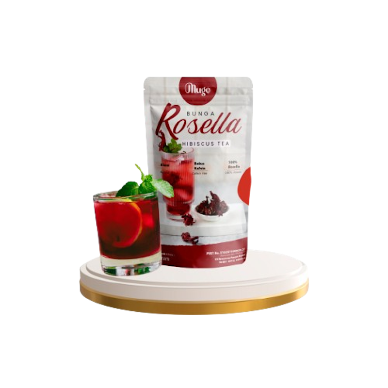 Mugo Bunga Rosella Merah Kering Alami