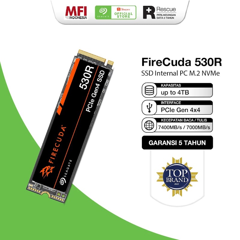 Seagate FireCuda 530R SSD Internal PC M.2 NVME 1TB 5