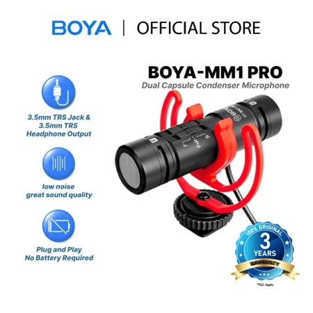 Shenzhen Jiayz Photo Industrial BOYA Dual-Capsules Super-Cardioid Microphone  BY-MM1 Pro