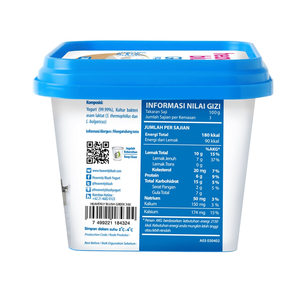 Heavenly Nutrion Indonesia Heavenly Blush Greek Yogurt Plain