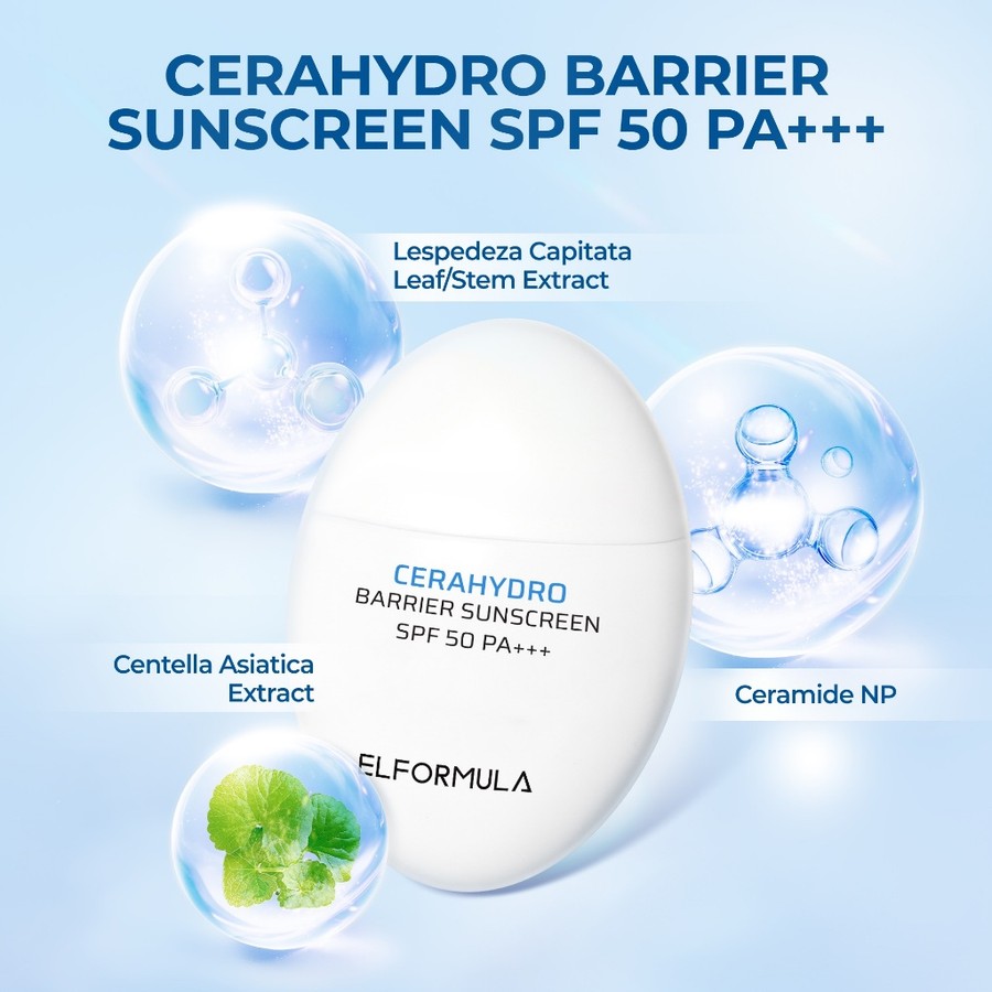 Nayue Kosmetik Indonesia ELFORMULA Intensive CeraHydro Barrier Repair Sunscreen SPF 50+++ 