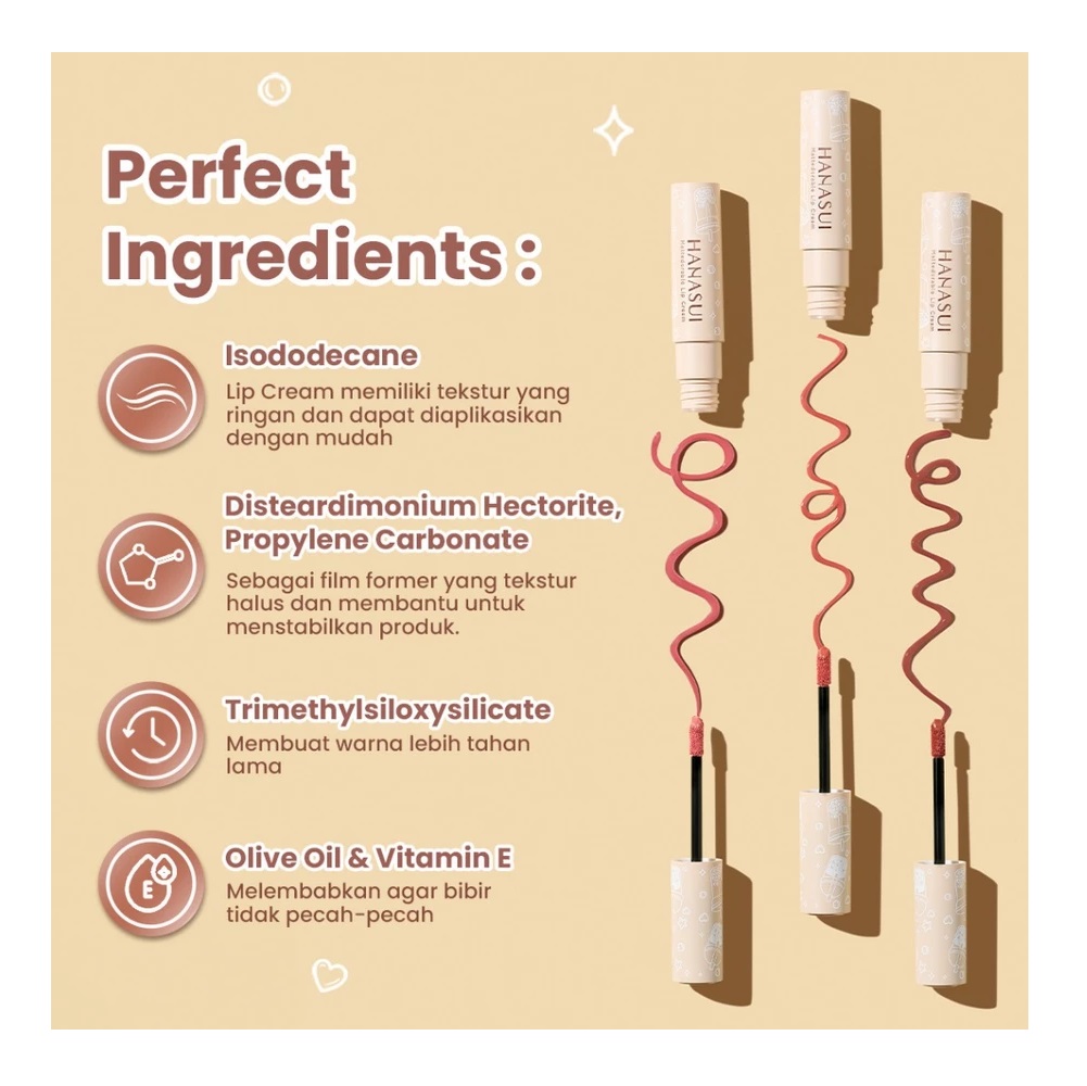 Eka Jaya Internasional Hanasui  Mattedorable Lip Cream Boba Edition 01 Forest Berry