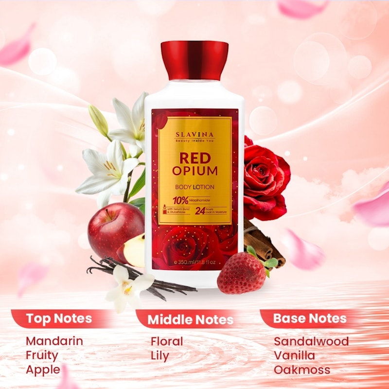 SLAVINA Red Opium Body Lotion 4