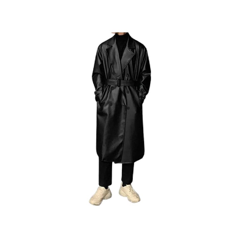 Khalifa Leather Long Coat Semi Kulit 1