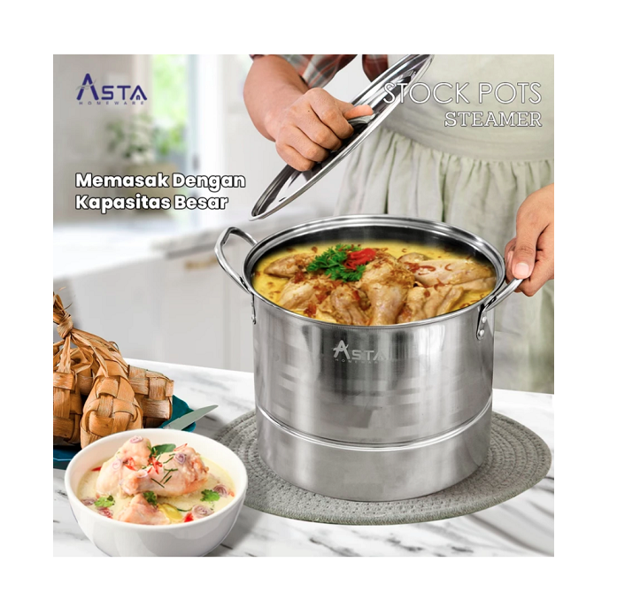  Asta Dandang Kukus Stainless Steel 27 cm