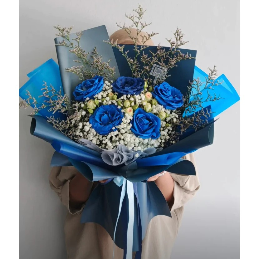  Her.Florist Fresh Flower Rose Bouquet 5 Pcs
