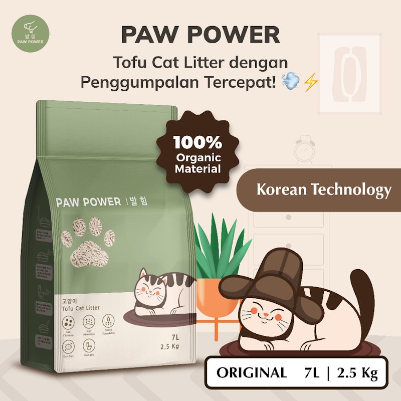 PAW POWER Tofu Cat Litter Original 7 liter 2