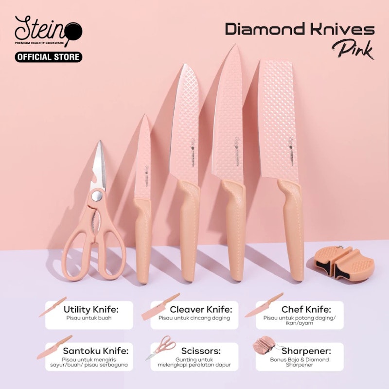 Stein Diamond Knife Set Pink 6 in 1 2