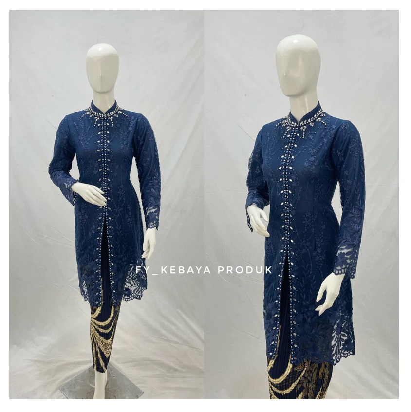  Kebaya Tunik Tille Kerah Sanghai Kombinasi Payet