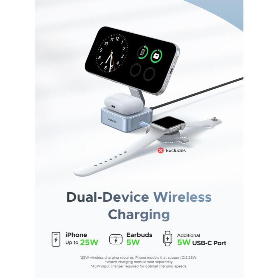 UGREEN MagFlow 2-in-1 Magnetic Wireless Charger 25W 2