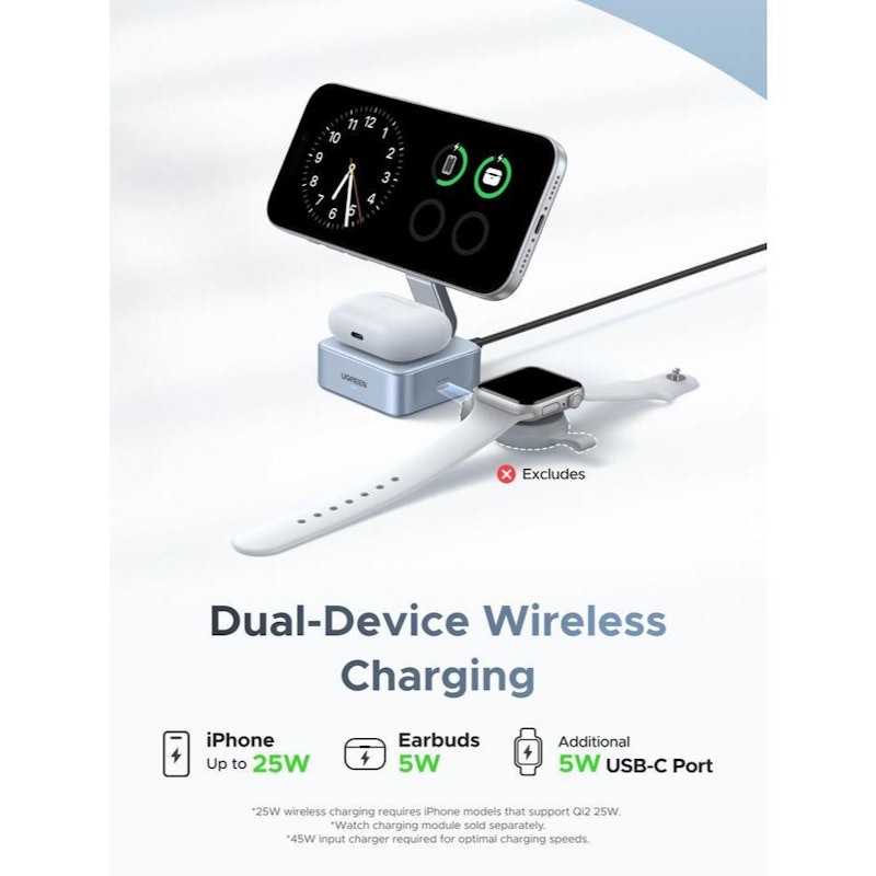 UGREEN MagFlow 2-in-1 Magnetic Wireless Charger 25W 2