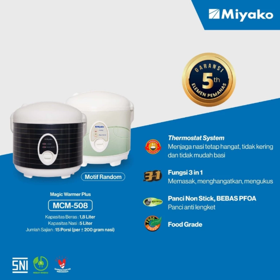 Kencana Gemilang Miyako Magic Warmer Plus  MCM-508