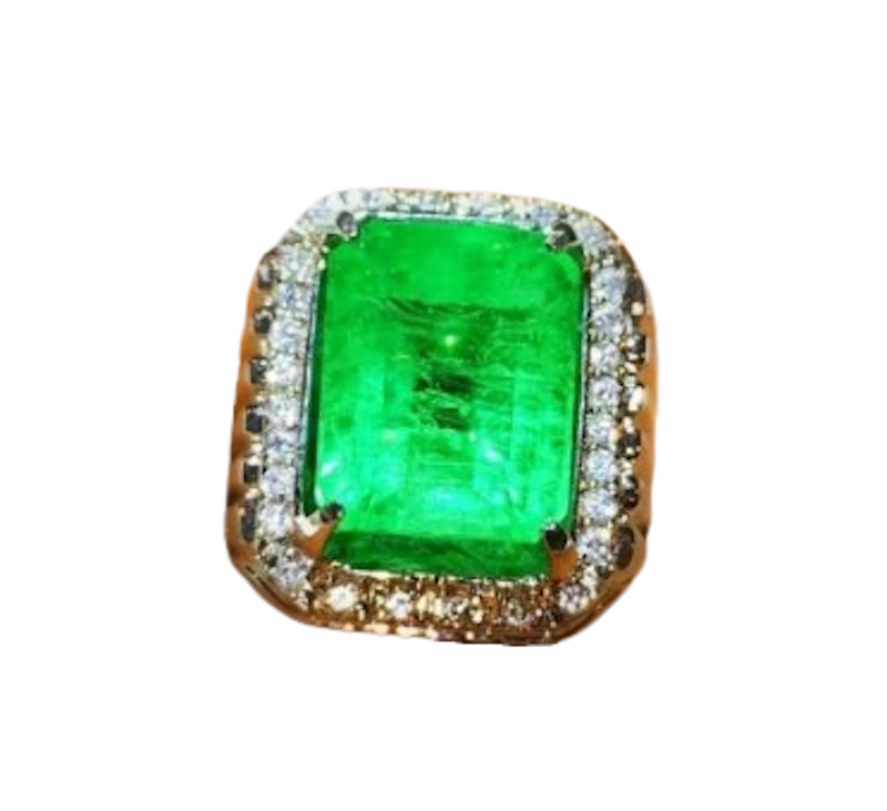 Cincin Batu Zamrud Colombia Natural Emerald 1