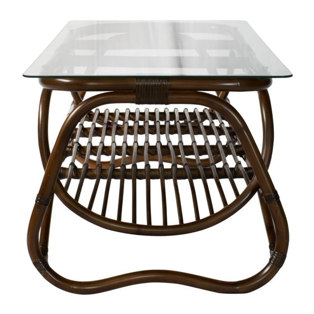 Hagihara  Meja Kaca Rotan Tropical