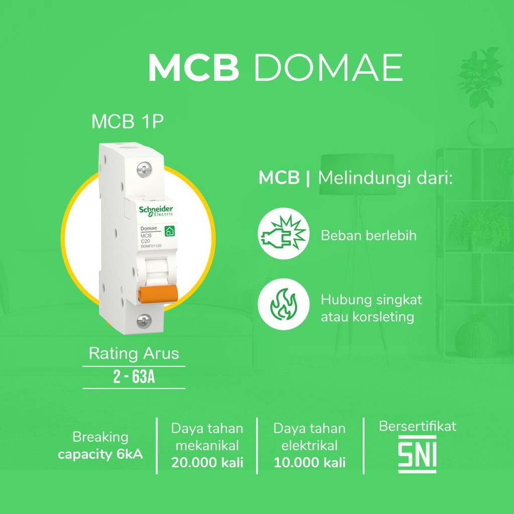 Schneider Electric MCB Domae 1P 10A 3