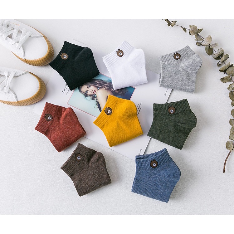 VVN Kaos Kaki Wanita Motif Beruang Korea  0022