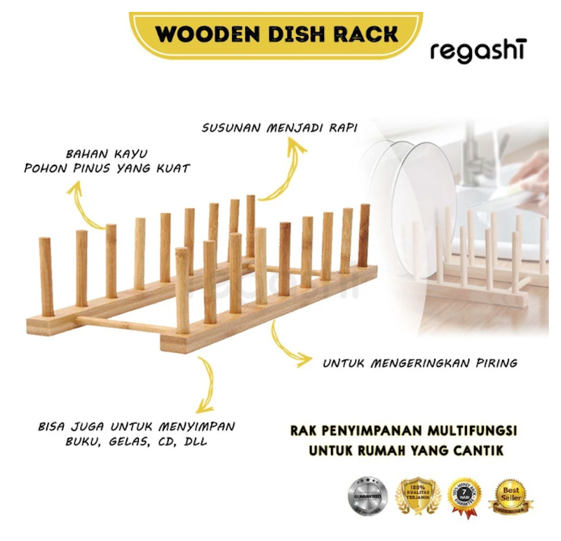 Regashi Wooden Dish Rack 2