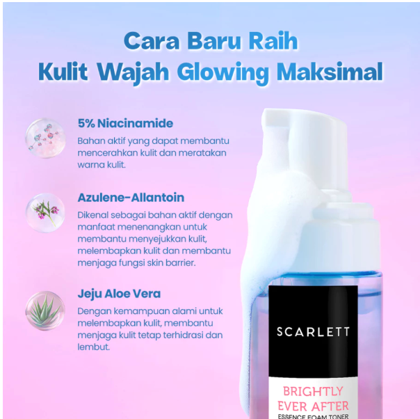 Opto Lingkar Sejahtera Scarlett Whitening Brightly Ever After Essence Foam Toner 